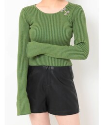 EVRIS | フロックボタンタイトニットトップス(ニット/セーター)