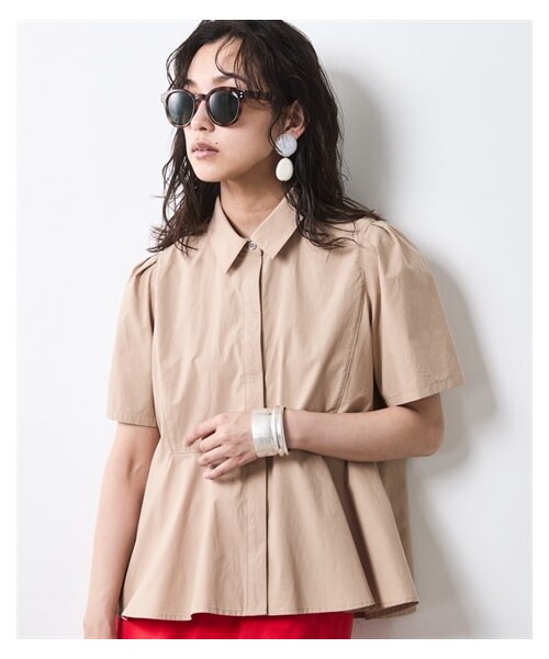 nissen（ニッセン）の「綿100％フレアデザインシャツ＜大きいサイズ有＞シックスタイル（シャツ/ブラウス・レディース・オフホワイト/ベージュ・6L/8L/10L）」の10枚目の写真