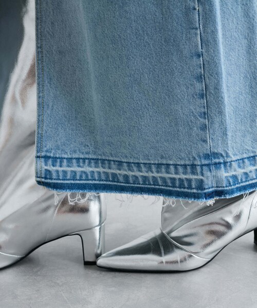 VIS（ビス）の「【洗える】アイラインウォシュデニムスカート（デニムスカート・レディース・ブルー/サックス・M/S）」の10枚目の写真