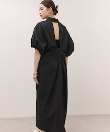 ADAM ET ROPE' | ハーフスリーブタフタワンピース(シャツワンピース)
