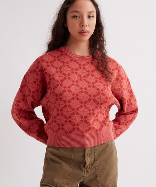 Saturdays NYC（サタデーズ ニューヨークシティ ）の「Hunakai Blockprint Sweater（ニット/セーター・レディース・ダークグリーン/ブラウン系/レッド・M/S）」の12枚目の写真