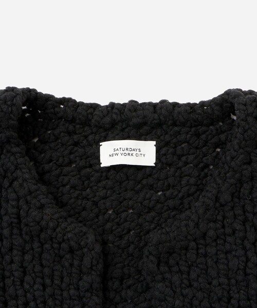 Saturdays NYC(サタデーズ ニューヨークシティ )の「Halle Hand Woven Cardigan | WOMEN(カーディガン/ボレロ・レディース・ブラック/オリーブ・M/S)」の13枚目の写真