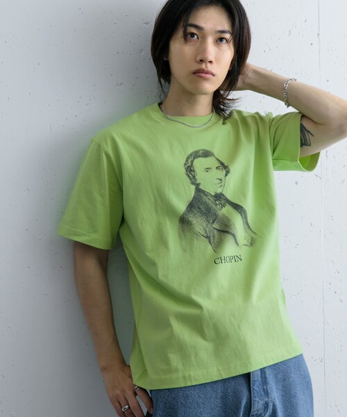 SENSE OF PLACE by URBAN RESEARCH（センスオブプレイスバイアーバンリサーチ）の「ヴィンテージライクTシャツ(ショパン)（Tシャツ/カットソー・メンズ・WHITE/MINT・M/L）」の3枚目の写真