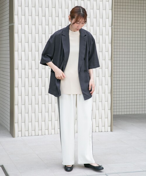 ITEMS URBANRESEARCH（アイテムズ アーバンリサーチ）の「リネンライクハーフスリーブジャケット（テーラードジャケット・レディース・BRN/BEG/CHA・FREE）」の11枚目の写真