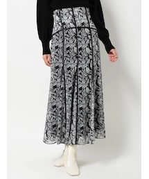 MERCURYDUO | コルセットパイピングフレアフラワースカート(スカート)