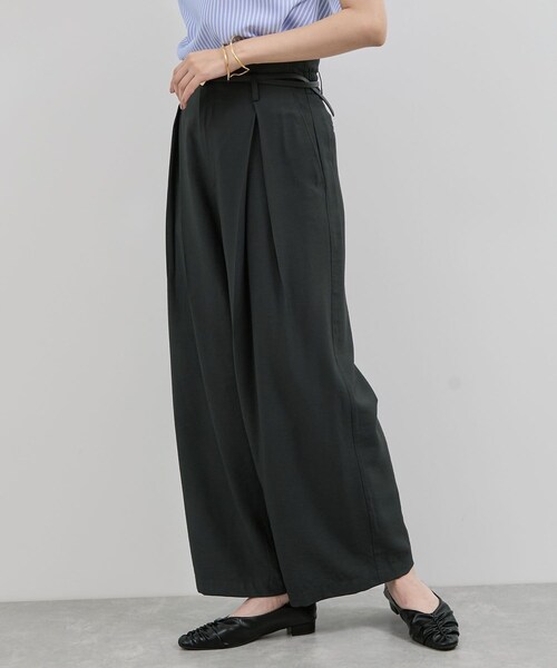 VIS（ビス）の「ボックスタックリラックスパンツ（その他パンツ・レディース・チャコール/ベージュ・F）」の13枚目の写真