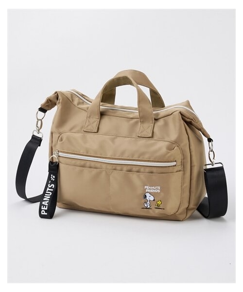 nissen（ニッセン）の「スヌーピーワンポイント刺しゅう入10ポケット２WAYはっ水ショルダーバッグ（選べる肩ひも長さ）（ショルダーバッグ・メンズ・黒/カーキ/グレー/キャメル・1=約73~140cm/2=約88~170cm）」の7枚目の写真