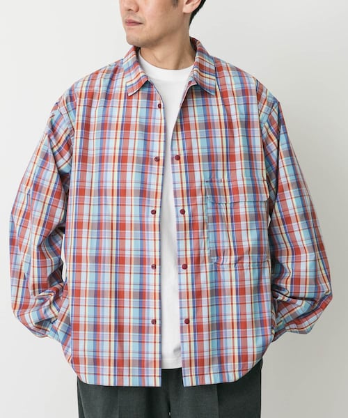URBAN RESEARCH DOORS(アーバンリサーチドアーズ)の「Snow Peak Apparel FADE CHECK BREEZY SHIRTS(シャツ/ブラウス・メンズ・RED/LIGHT BLUE/GREIGE・M/L/XL)」の3枚目の写真