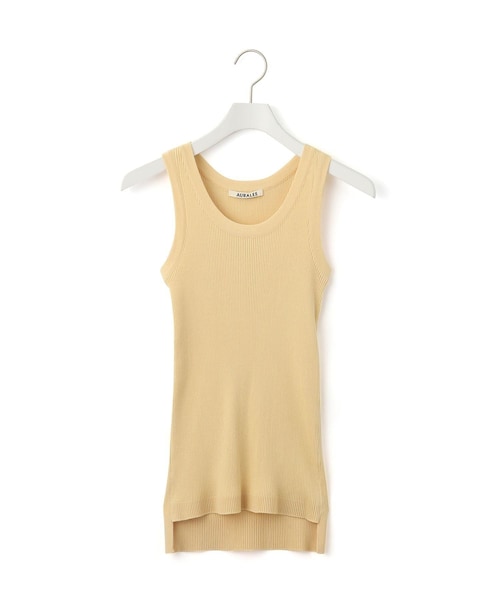 ADAM ET ROPE'（アダムエロペ）の「【公式サイト限定】【AURALEE(オーラリー)】COTTON HIGH GAUGE RIB KNIT TANK TOP（タンクトップ・レディース・ブラック/ホワイト/イエロー系・1）」の3枚目の写真