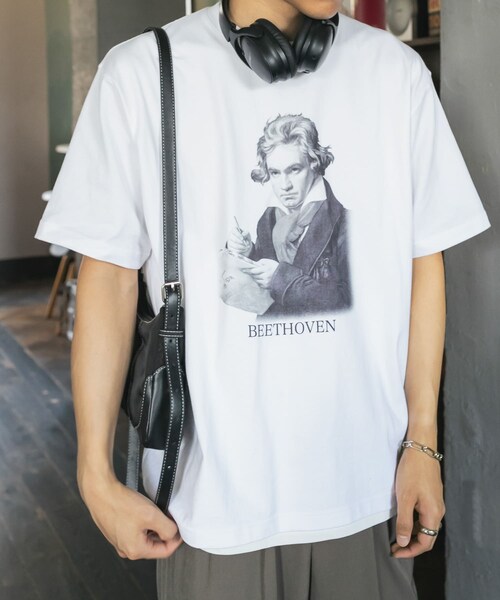 SENSE OF PLACE by URBAN RESEARCH(センスオブプレイスバイアーバンリサーチ)の「ヴィンテージライクTシャツ(ベートーヴェン)(Tシャツ/カットソー・メンズ・WHITE/BLACK/L.GRAY/YELLOW・M/L)」の7枚目の写真