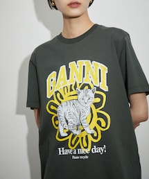 ADAM ET ROPE' | 【GANNI】Basic Jersey Cat Relaxed T-shirt(Tシャツ/カットソー)