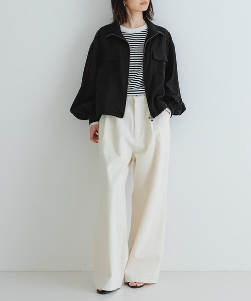 URBAN RESEARCH（アーバンリサーチ）の「シアージップブルゾン（ブルゾン・レディース・KHAKI/OFF/BLACK・FREE）」の21枚目の写真