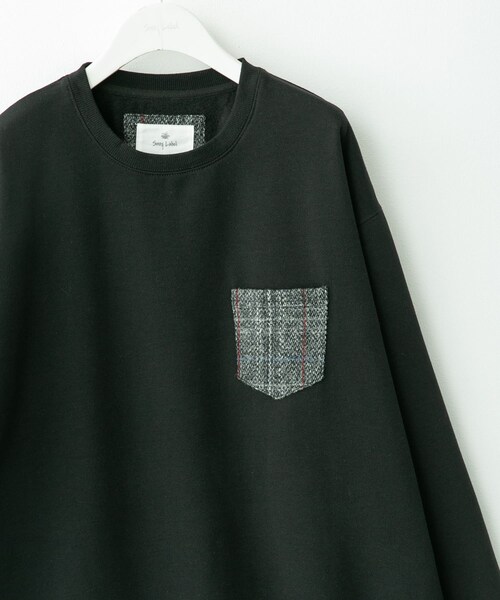 URBAN RESEARCH Sonny Label（アーバンリサーチサニーレーベル）の「HARRIS TWEEDポケットスウェットプルオーバー（スウェット・メンズ・オフ/チャコール/ブラック/ブラウン・M/L）」の2枚目の写真
