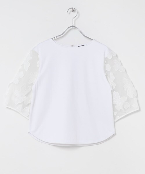 URBAN RESEARCH ROSSO（アーバンリサーチロッソ）の「『WEB限定』フラワードッキングカットソー（Tシャツ/カットソー・レディース・WHITE/BLACK/GRAY/YELLOW・Free）」の6枚目の写真