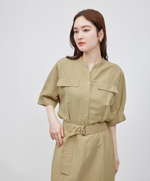 ROPE'（ロペ）の「スキッパーIラインワンピース（ワンピース・レディース・ブラック/ベージュ・36/38）」の12枚目の写真