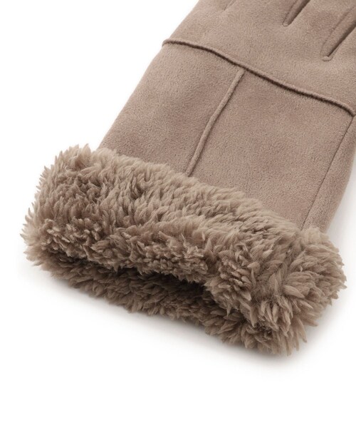 VIS（ビス）の「スマホタッチ刺繍付きムートングローブ（手袋・レディース・ブラック/グレー/ベージュ・F）」の7枚目の写真