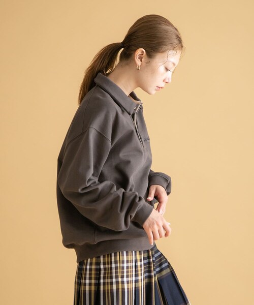 URBAN RESEARCH Sonny Label（アーバンリサーチサニーレーベル）の「GEM SPORTSWEAR　スウェットポロシャツ（スウェット・レディース・ブラウン/オートミール/チャコール・M/L）」の20枚目の写真