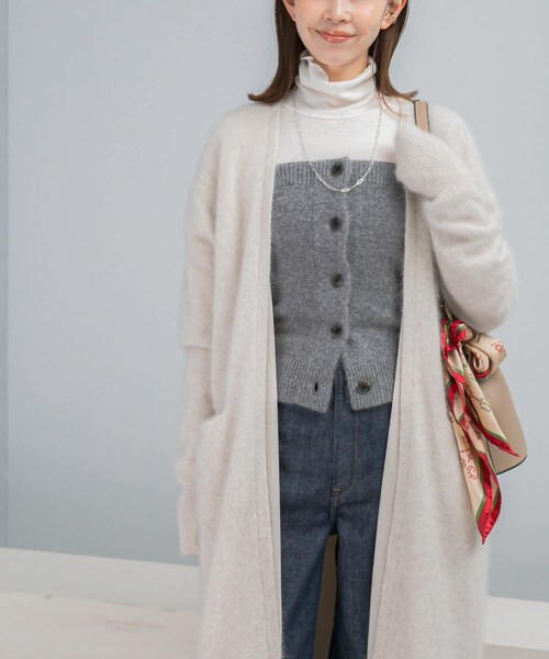 URBAN RESEARCH ROSSO（アーバンリサーチロッソ）の「ファーニットロングガウン（カーディガン/ボレロ・レディース・IVORY/BEIGE/BLACK・Free）」の5枚目の写真