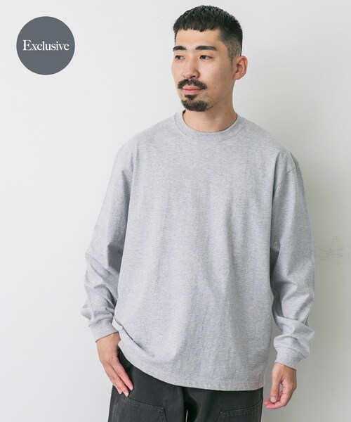 URBAN RESEARCH DOORS(アーバンリサーチドアーズ)の「『別注』HANES×DOORS BEEFY-T DOORS FIT LONG-SLEEVE(Tシャツ/カットソー・メンズ・ホワイト/グレー/ダークグレー/ブラック/ネイビー・M/L/XL/XXL)」の3枚目の写真