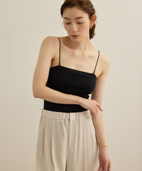 ROPE'（ロペ）の「カップ付きオーガニックコットンキャミソール/洗える（キャミソール・レディース・ブラック/ホワイト・F）」の6枚目の写真