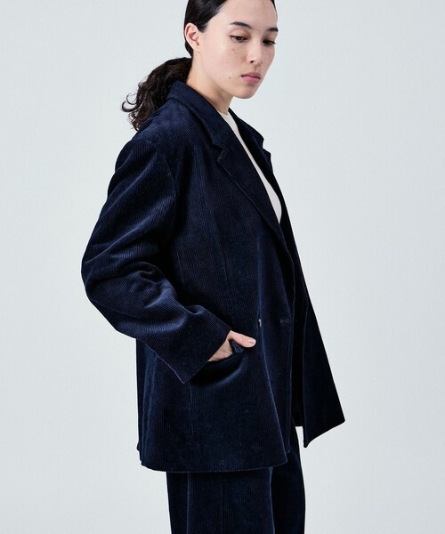 ADAM ET ROPE'（アダムエロペ）の「2WAY CORDUROY W JACKET UNISEX (SETUP対応)（テーラードジャケット・レディース・ダークブラウン/ベージュ/ネイビー・38/40/42）」の8枚目の写真