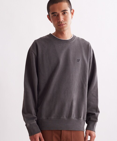 Saturdays NYC(サタデーズ ニューヨークシティ )の「Bowery Snyc Pigment Dyed Crew(スウェット・メンズ・ブラック/サックス・L/M/S/XL/XS)」の17枚目の写真