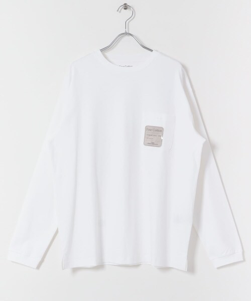 ITEMS URBANRESEARCH（アイテムズ アーバンリサーチ）の「Fine Cotton クルーネック カットソー（Tシャツ/カットソー・メンズ・WHT/BLK・M/L）」の13枚目の写真