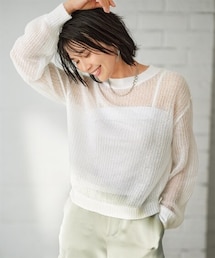 nissen | モヘヤタッチシアーニットプルオーバー【OtonaSMILE】(ニット/セーター)
