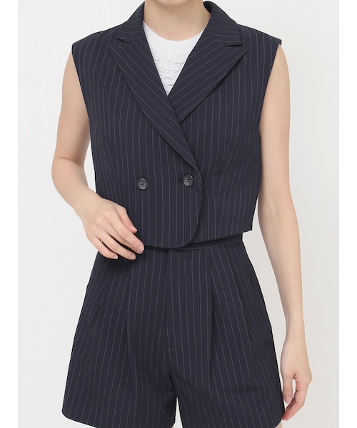 MURUA（ムルーア）の「ショートテーラードジレ（ベスト・レディース・グレー/ブラック/ネイビー/モカ/オレンジ・F）」の8枚目の写真