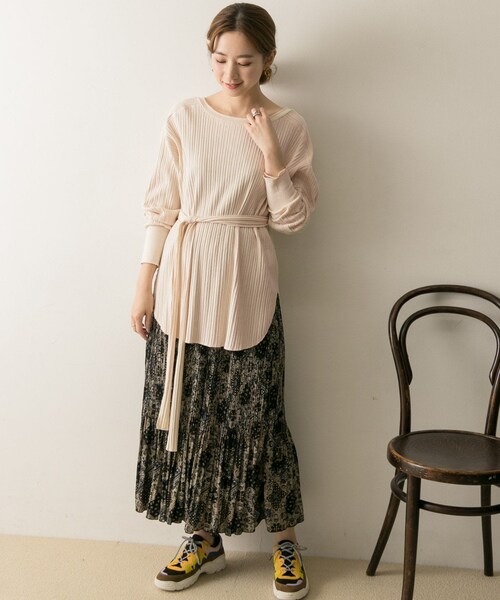 URBAN RESEARCH（アーバンリサーチ）の「パターンメッシュチュニック（チュニック・レディース・PINK/IVORY/BROWN/INKBLACK・FREE）」の8枚目の写真