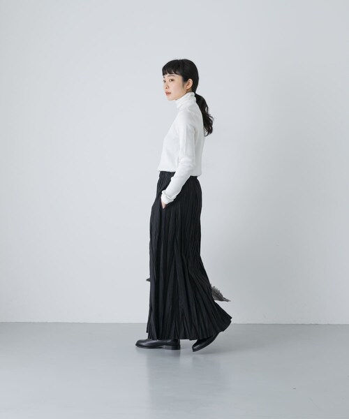 かぐれ（カグレ）の「コットンウールテレコタートルカットソー（Tシャツ/カットソー・レディース・OFF/BLACK・Free）」の9枚目の写真