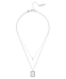 EATME | スクエアチャームダブルチェーンネックレス(ネックレス)