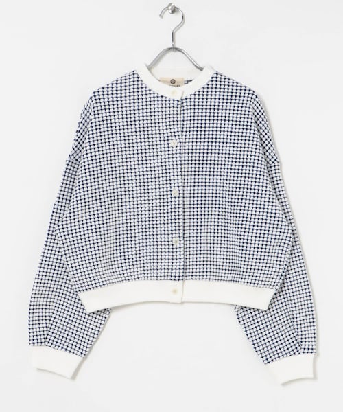 THE GOODLAND MARKET（ザグッドランドマーケット）の「SEAGREEN　BIG WAFFLE CARDIGAN（カーディガン/ボレロ・レディース・GREEN/BROWN/CREAM/ROYAL・1/2）」の5枚目の写真