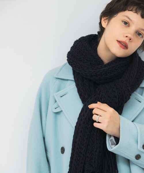 URBAN RESEARCH（アーバンリサーチ）の「Fratelli Talli　フリンジニットマフラー（マフラー・レディース・PINK/WHITE/NAVY・FREE）」の12枚目の写真