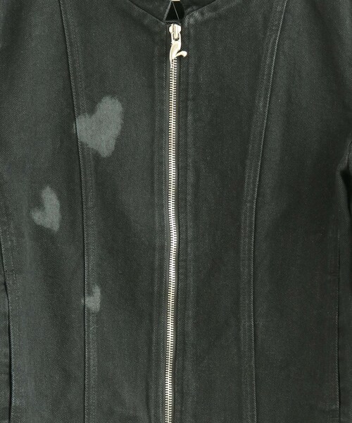 VIS(ビス)の「【reheat】ハートドローイングデニムジャケット【セットアップ対応】(デニムジャケット・レディース・ブラック・F)」の14枚目の写真