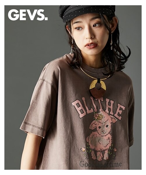 nissen（ニッセン）の「綿100％ピグメント染グラフィックプリントTシャツ＜大きいサイズ有＞GEVS.（Tシャツ/カットソー・レディース・モカ/チャコール/ヴィンテージモカ/ヴィンテージチャコール・M/L/LL/3L/4L/5L/6L/8L/10L）」の6枚目の写真