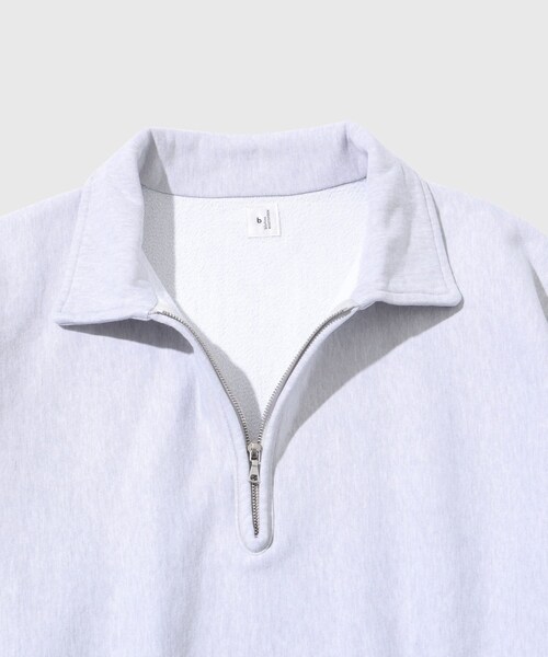 ADAM ET ROPE'(アダムエロペ)の「【blurhmsROOTSTOCK/ブラームスルーツストック】Thin-Sweat Harf-Zip P/O(スウェット・メンズ・ライトグレー/ネイビー・2/3/4)」の9枚目の写真