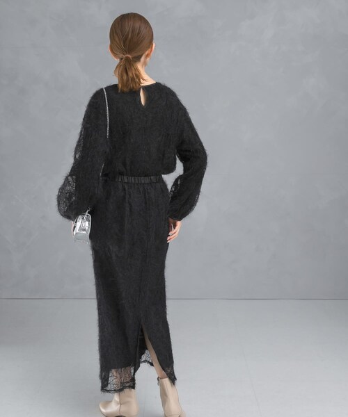 URBAN RESEARCH ROSSO（アーバンリサーチロッソ）の「フラワーチュールシャギースカート（スカート・レディース・IVORY/BLACK・FREE）」の15枚目の写真