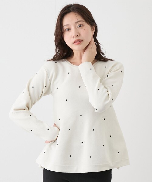 Jayro(ジャイロ)の「ドット刺繍ニット(ニット/セーター・レディース・ブラック/オフホワイト/ピンク・M)」の12枚目の写真