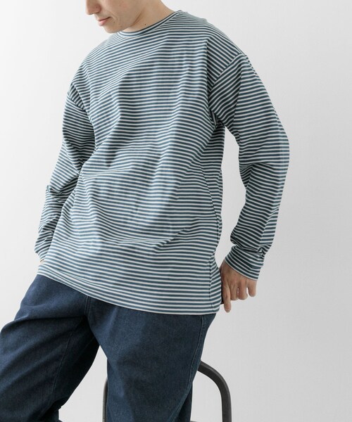 ITEMS URBANRESEARCH（アイテムズ アーバンリサーチ）の「天竺ボーダーロングスリーブカットソー（Tシャツ/カットソー・メンズ・BLU/BRN/CHA・M/L）」の14枚目の写真