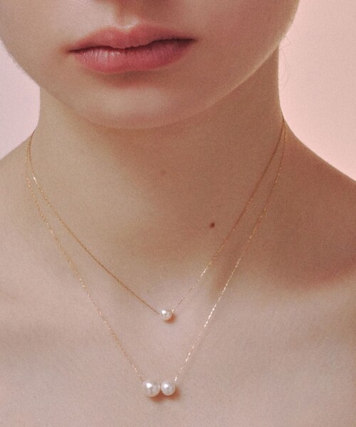 ROPE'（ロペ）の「【WEB限定】【les bonbon (ル ボンボン)】pearl chain necklace（ネックレス・レディース・ゴールド・F）」の4枚目の写真