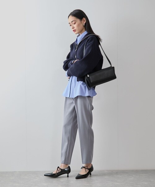 VIS（ビス）の「Wジップハイネックニットカーディガン（カーディガン/ボレロ・レディース・ライトグレー/ネイビー/レッド系・F）」の10枚目の写真