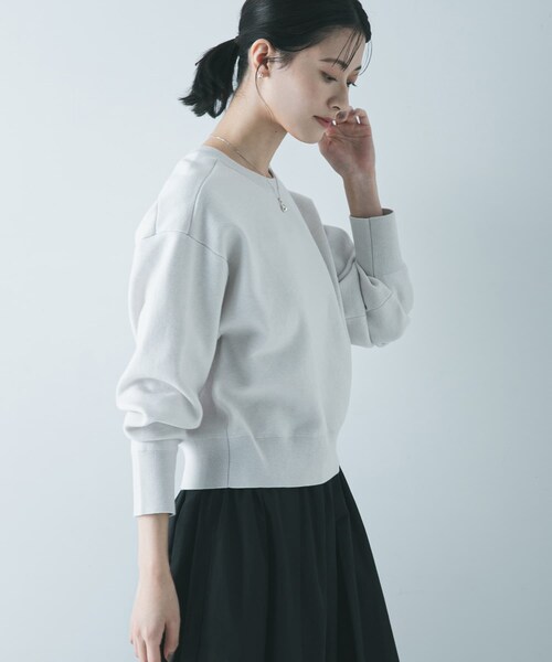 URBAN RESEARCH（アーバンリサーチ）の「ダブルフェイスクルーネックニット（ニット/セーター・レディース・ICE GRAY/PINK/NAVY・Free）」の13枚目の写真