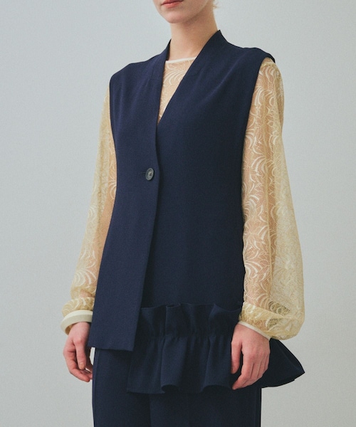 ROPE'（ロペ）の「【一部店舗限定】【REALM（レルム）】LONG GILET｜ロングジレ　26SS（ベスト・レディース・ブラック/ネイビー・38）」の6枚目の写真