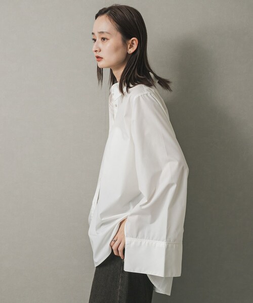 SENSE OF PLACE by URBAN RESEARCH（センスオブプレイスバイアーバンリサーチ）の「スリットスリーブルーズシャツ（シャツ/ブラウス・レディース・IVORY/L.BLUE/BLU×WHT/BRN×BEG・one）」の7枚目の写真