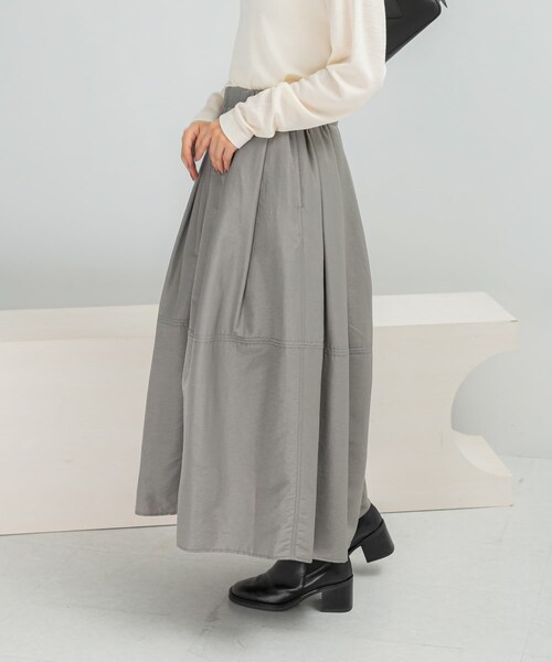 URBAN RESEARCH ROSSO（アーバンリサーチロッソ）の「ヴィンテージサテンギャザースカート（スカート・レディース・SILVERGRAY/BLACK・FREE）」の6枚目の写真