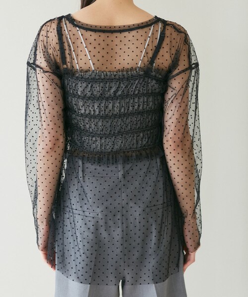 VIS(ビス)の「【SET】チュールレイヤードカットソー&ビスチェキャミソール(Tシャツ/カットソー・レディース・ブラック/ブラック系/グレー/キナリ・F)」の20枚目の写真