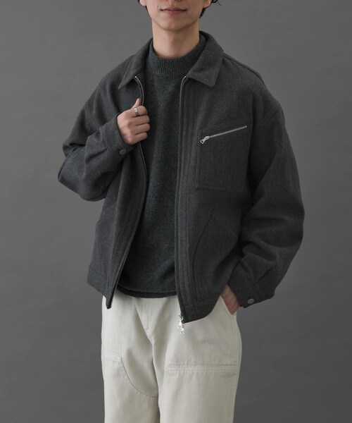 URBAN RESEARCH DOORS(アーバンリサーチドアーズ)の「FORK&SPOON ウールショートブルゾン(ブルゾン・メンズ・NAVY/CHARCOAL/BROWN・4/5)」の11枚目の写真