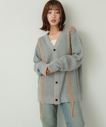 『ユニセックス』ブランケットステッチカーディガン