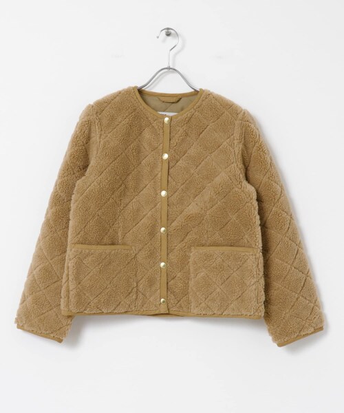 URBAN RESEARCH（アーバンリサーチ）の「ARKLEY（ノーカラージャケット・レディース・BEIGE/BLACK・36）」の2枚目の写真